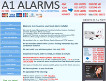 Tablet Screenshot of a1alarms.uk.com